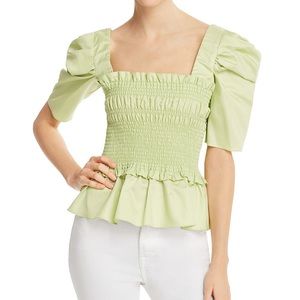 Amanda Uprichard Ruffled Smocked Top Size P